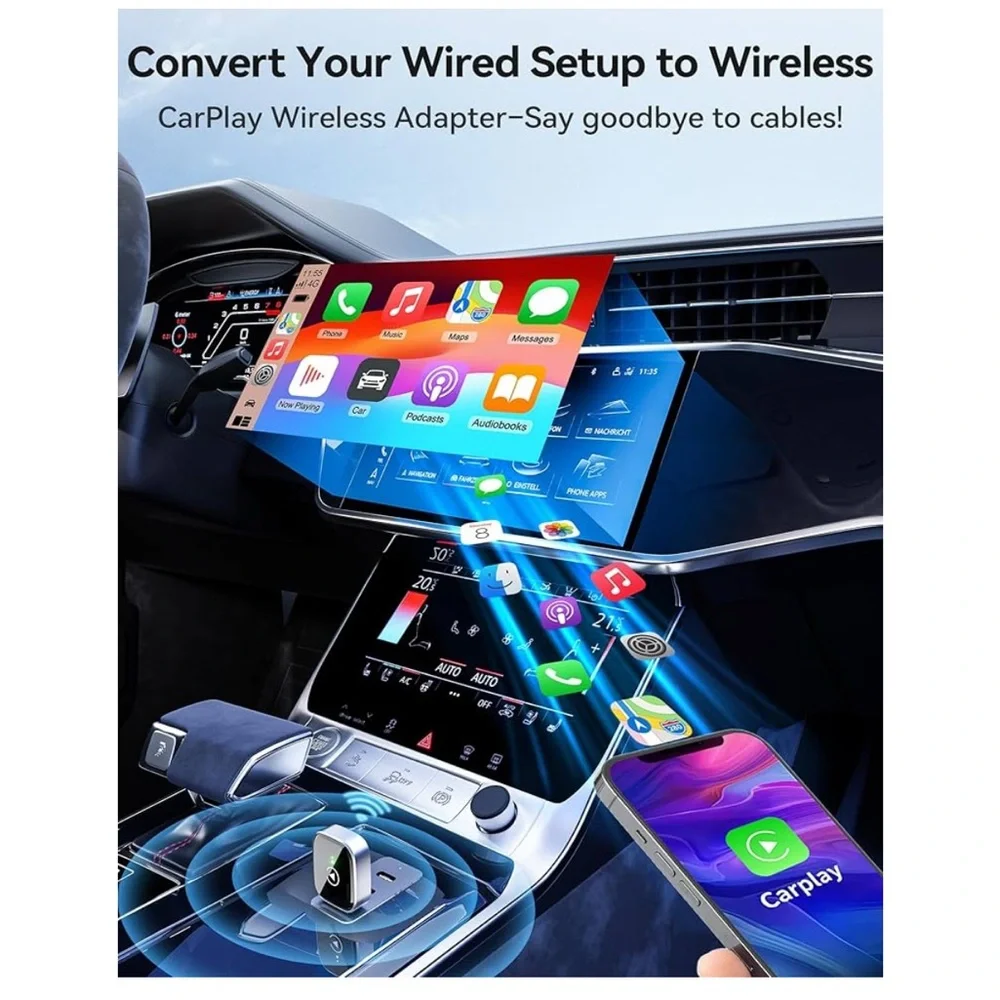 Black Wireless Apple CarPlay Dongle